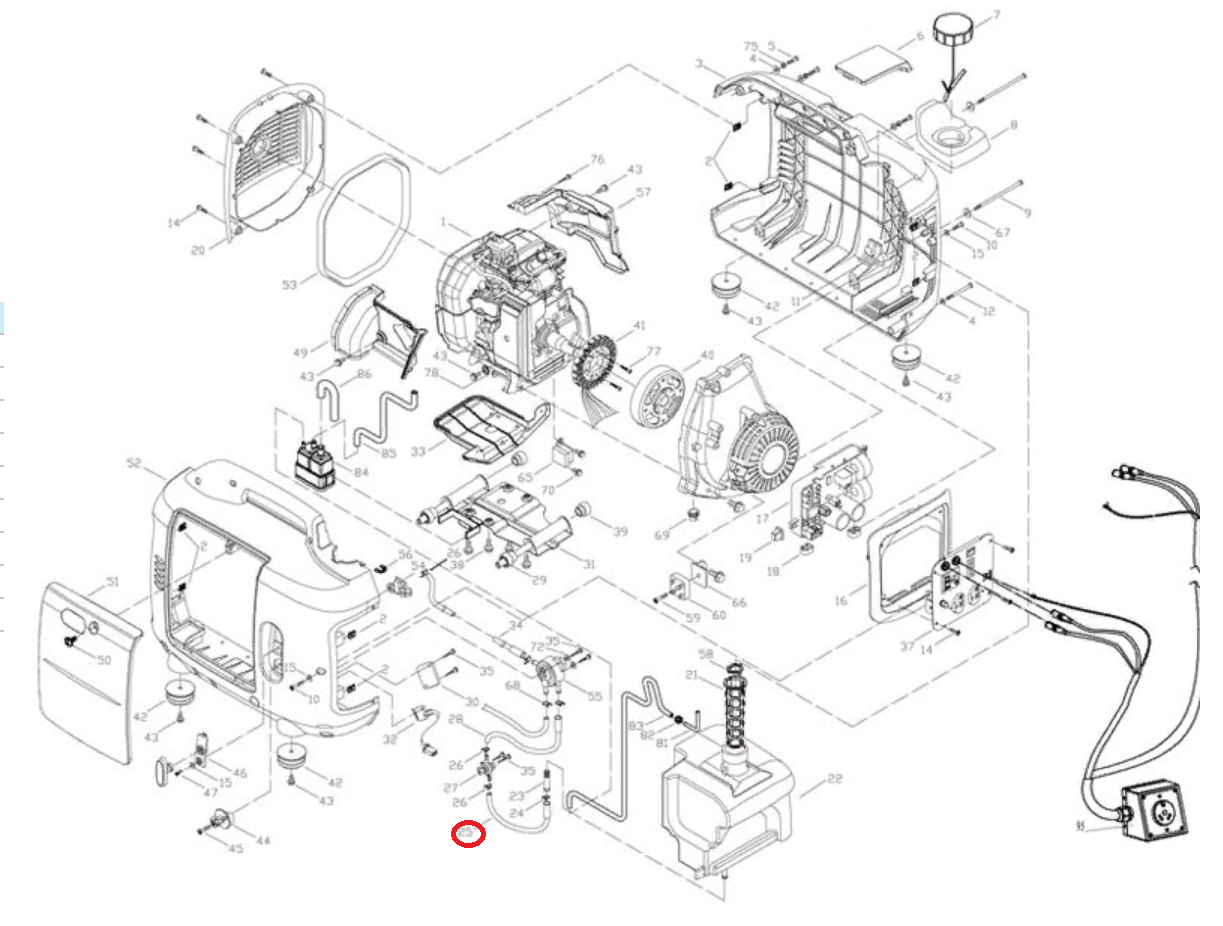 Kipor Power Solutions Generator Fuel Pipe KGE3000TIB07001